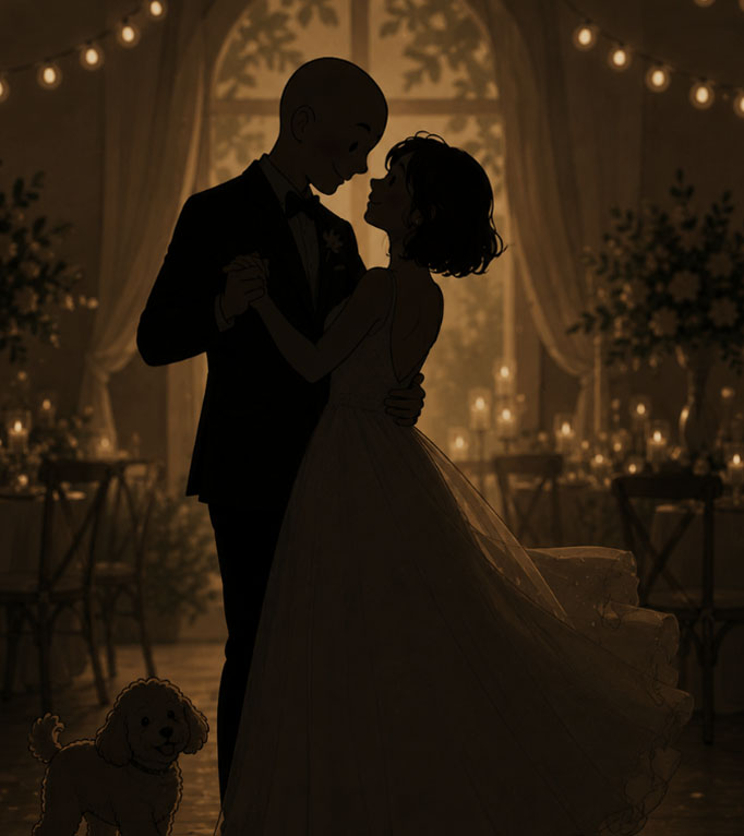 Pareja bailando durante la recepción